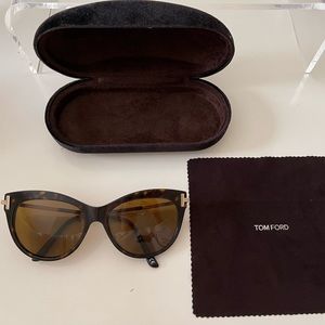 Tom Ford Cateye Sunglass Frames, Case and Cloth